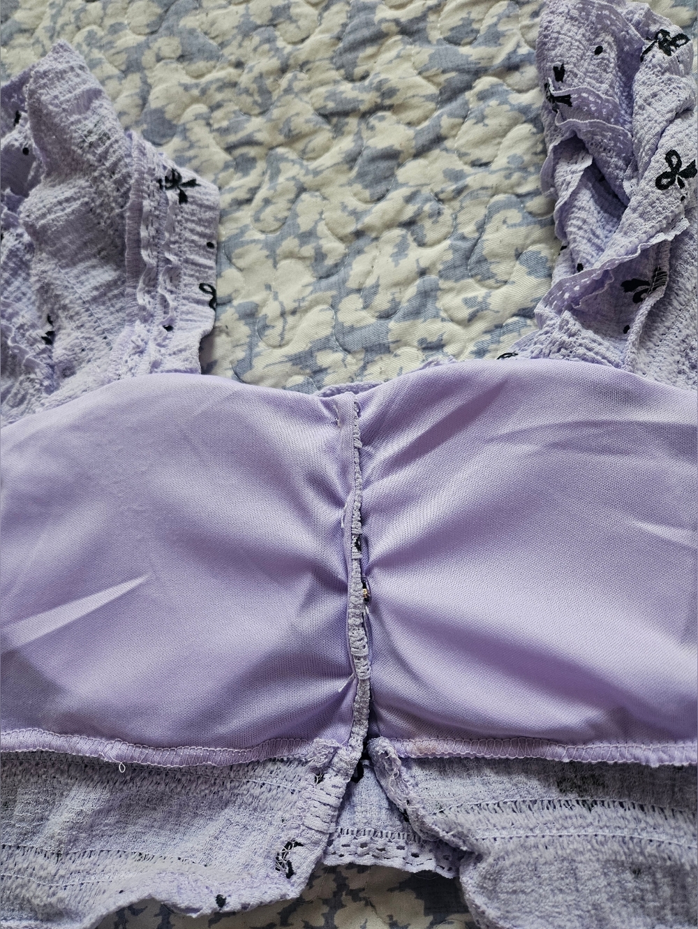 Lavender Ruffled Two-Piece Crop Top & Skirt Set - Picture 3 of 8